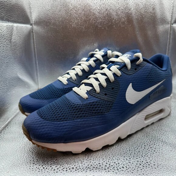 Size 11.5 Nike Air Max 90 Ultra Essential Mens Blue Running Sneakers 819474-402 - Picture 6 of 11